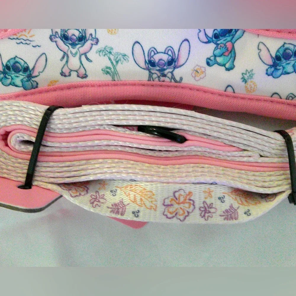 Disney Sassy Meow Pink “Stitch” Step In Harness (M), Collar w/Matching Leash 6ft